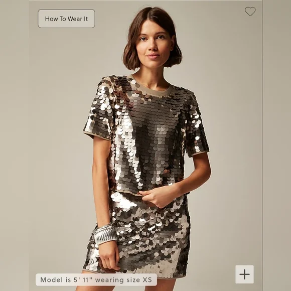 NWT J. Crew Collection sequin-embellished T-shirt, size XS - Picture 1 of 9
